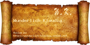 Wunderlich Klaudia névjegykártya