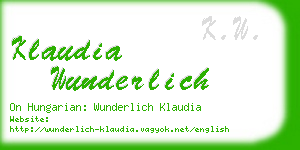 klaudia wunderlich business card